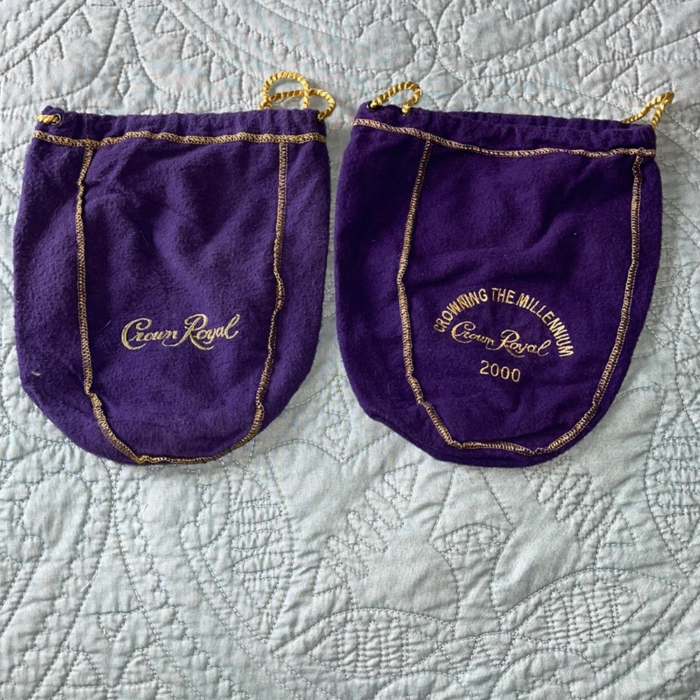 LOT OF 2 CROWN ROYAL BAGS MILLENNIUM 2000 VINTAGE